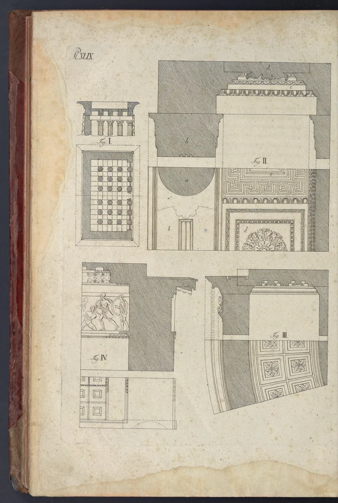An illustration from Die Baukunst nach den Grundsätzen der Alten, 1809, leaf 413