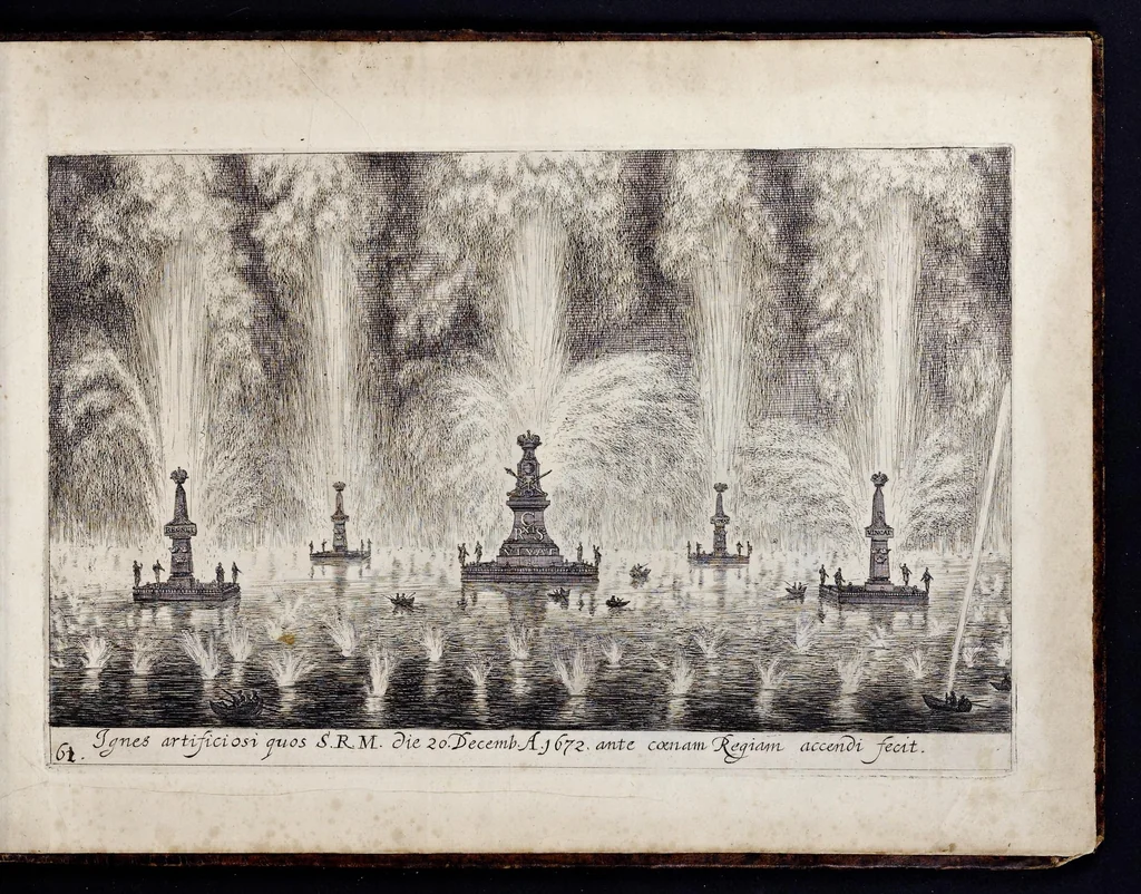 An illustration from Das grosse Carrosel und prächtige Ring-Rännen : nebst dem was sonsten fürtrefliches zu sehen war, alss ... Carl der eÿlffte, die Regierung seines vaterlichen Erb-Königreichs anno M.DC.LXXII. den XVIII.den Decembris ln seiner königlichen Residentz zu Stockholm antratt, 1685, leaf 148