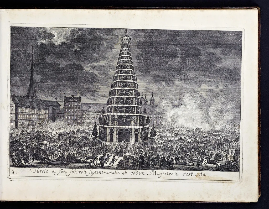 An illustration from Das grosse Carrosel und prächtige Ring-Rännen : nebst dem was sonsten fürtrefliches zu sehen war, alss ... Carl der eÿlffte, die Regierung seines vaterlichen Erb-Königreichs anno M.DC.LXXII. den XVIII.den Decembris ln seiner königlichen Residentz zu Stockholm antratt, 1685, leaf 30
