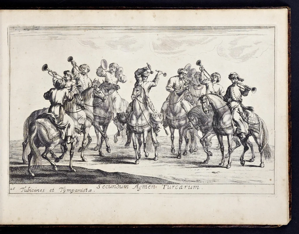 An illustration from Das grosse Carrosel und prächtige Ring-Rännen : nebst dem was sonsten fürtrefliches zu sehen war, alss ... Carl der eÿlffte, die Regierung seines vaterlichen Erb-Königreichs anno M.DC.LXXII. den XVIII.den Decembris ln seiner königlichen Residentz zu Stockholm antratt, 1685, leaf 76