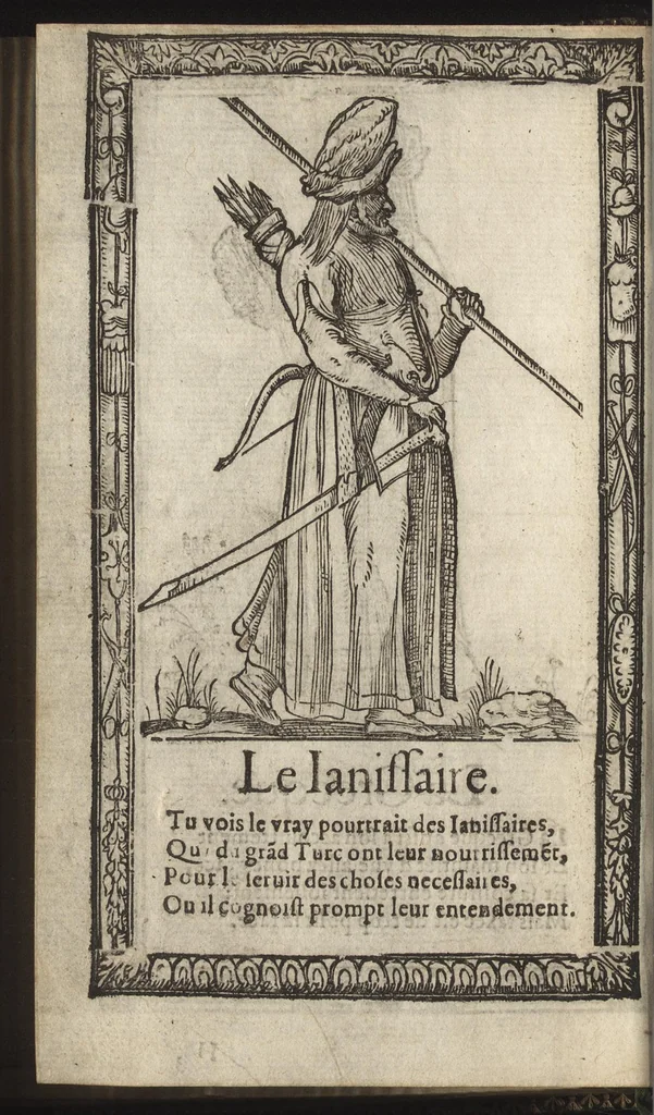 An illustration from Recueil de la diuersité des habits, : qui sont de present en vsage, tant es pays d'Europe. Asie, Affrique & Isles sauuages, le tout fait apres le naturel, 1567, leaf 123
