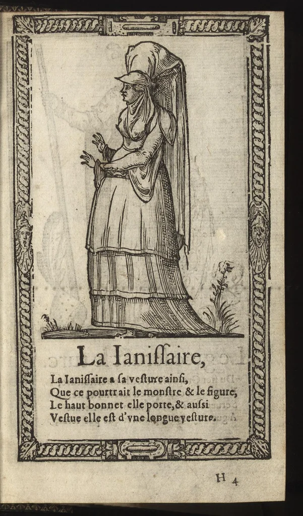 An illustration from Recueil de la diuersité des habits, : qui sont de present en vsage, tant es pays d'Europe. Asie, Affrique & Isles sauuages, le tout fait apres le naturel, 1567, leaf 124