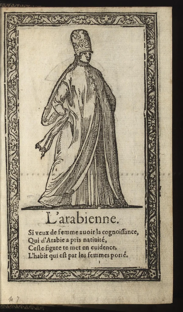 An illustration from Recueil de la diuersité des habits, : qui sont de present en vsage, tant es pays d'Europe. Asie, Affrique & Isles sauuages, le tout fait apres le naturel, 1567, leaf 130