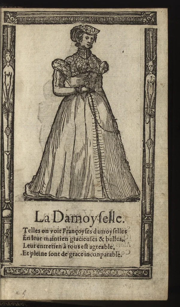 An illustration from Recueil de la diuersité des habits, : qui sont de present en vsage, tant es pays d'Europe. Asie, Affrique & Isles sauuages, le tout fait apres le naturel, 1567, leaf 14