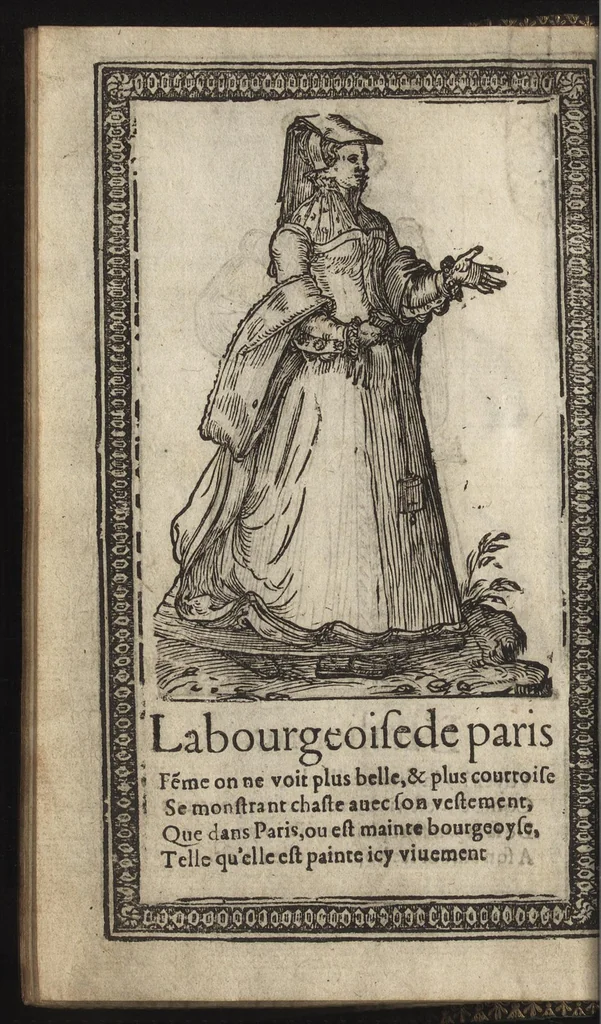 An illustration from Recueil de la diuersité des habits, : qui sont de present en vsage, tant es pays d'Europe. Asie, Affrique & Isles sauuages, le tout fait apres le naturel, 1567, leaf 19