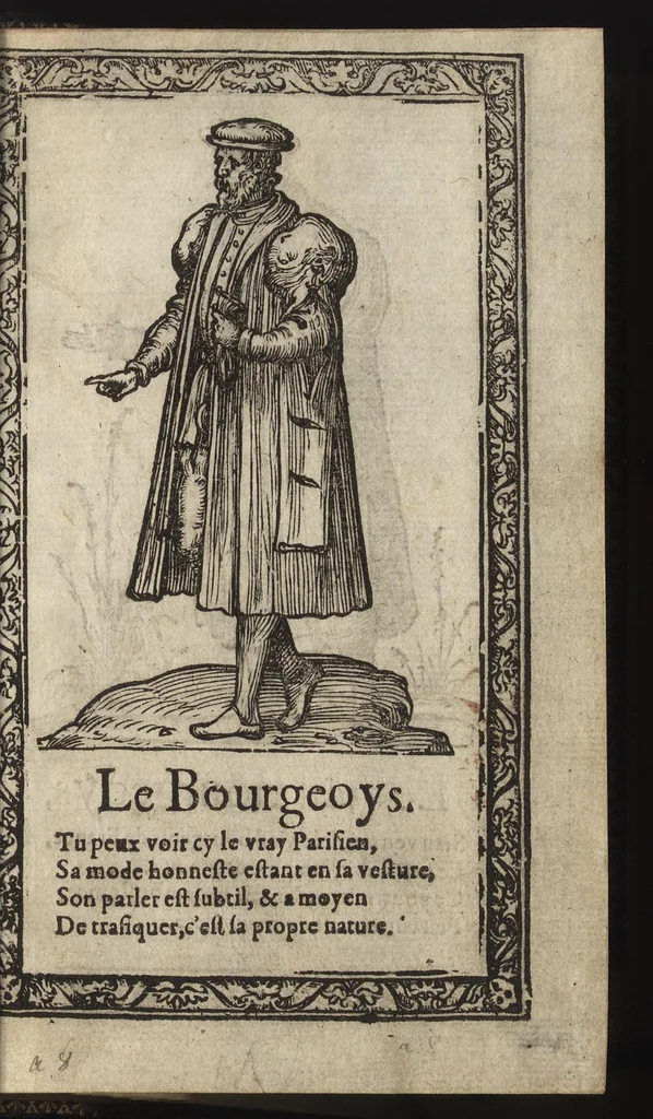 An illustration from Recueil de la diuersité des habits, : qui sont de present en vsage, tant es pays d'Europe. Asie, Affrique & Isles sauuages, le tout fait apres le naturel, 1567, leaf 20