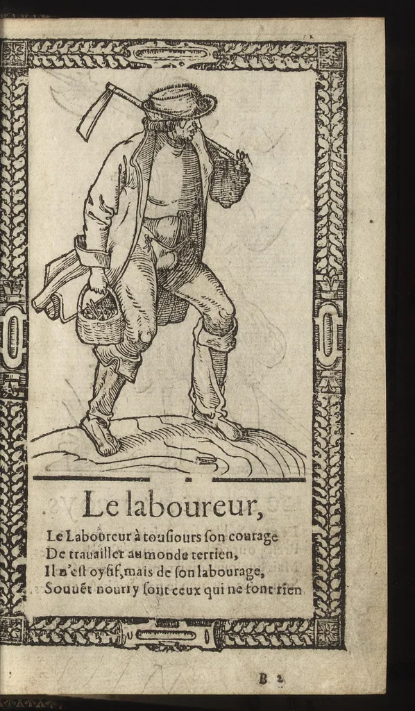 An illustration from Recueil de la diuersité des habits, : qui sont de present en vsage, tant es pays d'Europe. Asie, Affrique & Isles sauuages, le tout fait apres le naturel, 1567, leaf 24