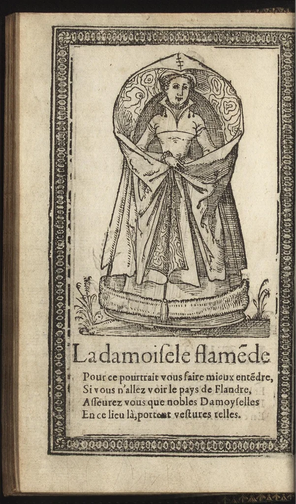 An illustration from Recueil de la diuersité des habits, : qui sont de present en vsage, tant es pays d'Europe. Asie, Affrique & Isles sauuages, le tout fait apres le naturel, 1567, leaf 35