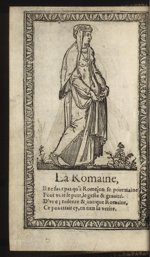 An illustration from Recueil de la diuersité des habits, : qui sont de present en vsage, tant es pays d'Europe. Asie, Affrique & Isles sauuages, le tout fait apres le naturel, 1567, leaf 39