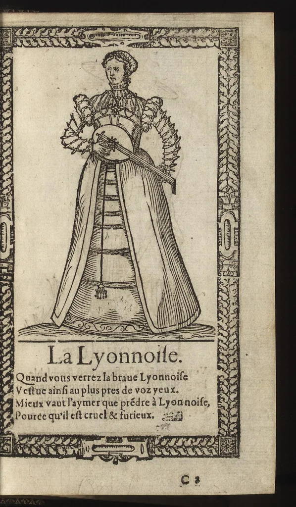 An illustration from Recueil de la diuersité des habits, : qui sont de present en vsage, tant es pays d'Europe. Asie, Affrique & Isles sauuages, le tout fait apres le naturel, 1567, leaf 40