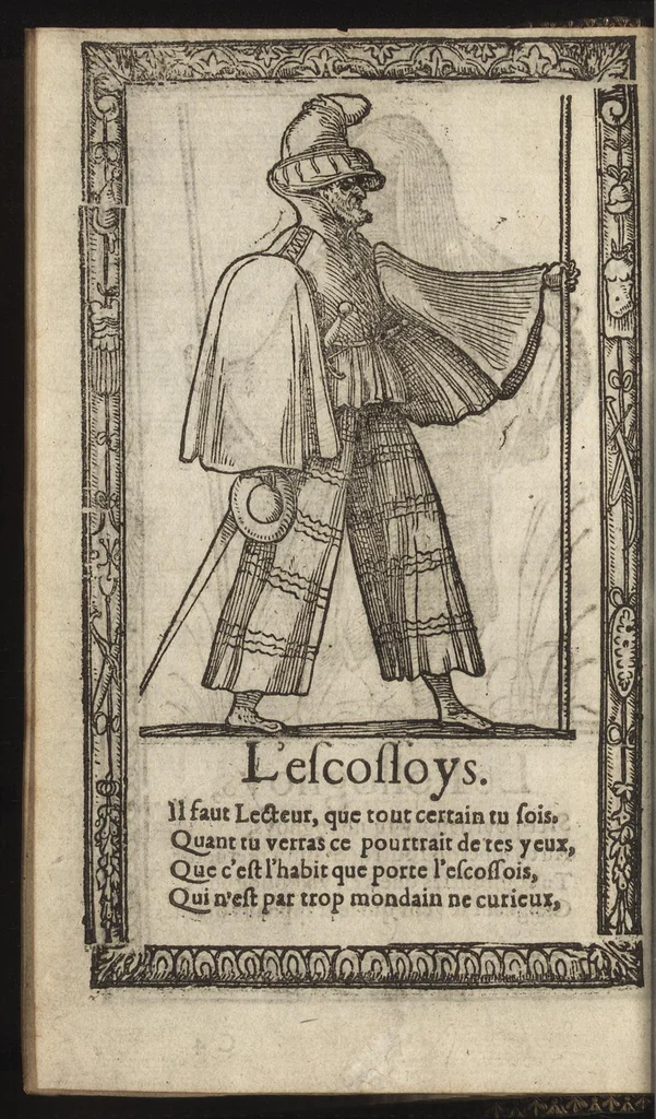 An illustration from Recueil de la diuersité des habits, : qui sont de present en vsage, tant es pays d'Europe. Asie, Affrique & Isles sauuages, le tout fait apres le naturel, 1567, leaf 45