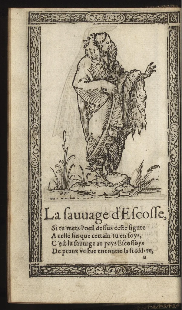 An illustration from Recueil de la diuersité des habits, : qui sont de present en vsage, tant es pays d'Europe. Asie, Affrique & Isles sauuages, le tout fait apres le naturel, 1567, leaf 47