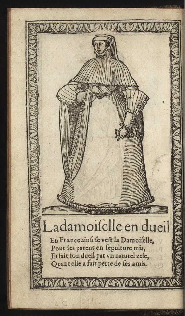 An illustration from Recueil de la diuersité des habits, : qui sont de present en vsage, tant es pays d'Europe. Asie, Affrique & Isles sauuages, le tout fait apres le naturel, 1567, leaf 57