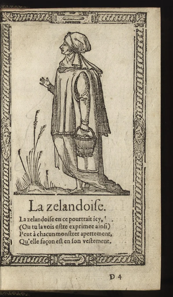 An illustration from Recueil de la diuersité des habits, : qui sont de present en vsage, tant es pays d'Europe. Asie, Affrique & Isles sauuages, le tout fait apres le naturel, 1567, leaf 60
