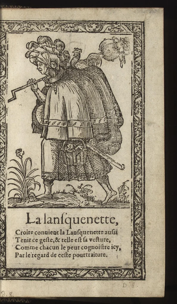 An illustration from Recueil de la diuersité des habits, : qui sont de present en vsage, tant es pays d'Europe. Asie, Affrique & Isles sauuages, le tout fait apres le naturel, 1567, leaf 68