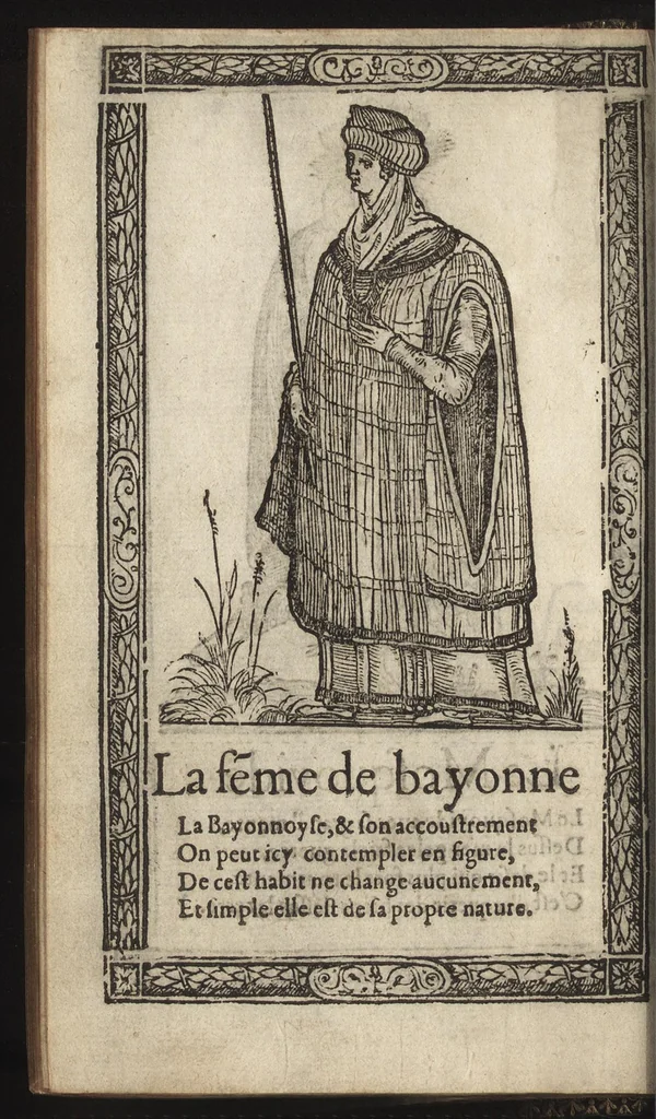An illustration from Recueil de la diuersité des habits, : qui sont de present en vsage, tant es pays d'Europe. Asie, Affrique & Isles sauuages, le tout fait apres le naturel, 1567, leaf 79