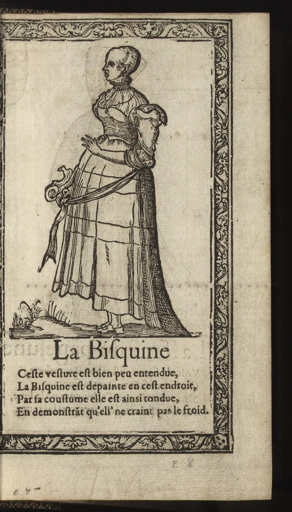 An illustration from Recueil de la diuersité des habits, : qui sont de present en vsage, tant es pays d'Europe. Asie, Affrique & Isles sauuages, le tout fait apres le naturel, 1567, leaf 84