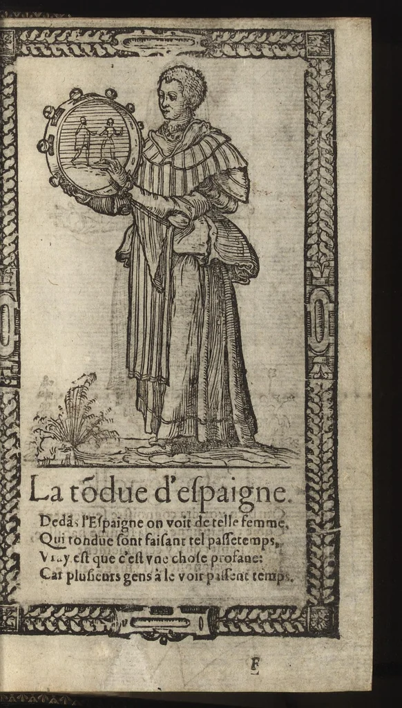 An illustration from Recueil de la diuersité des habits, : qui sont de present en vsage, tant es pays d'Europe. Asie, Affrique & Isles sauuages, le tout fait apres le naturel, 1567, leaf 86