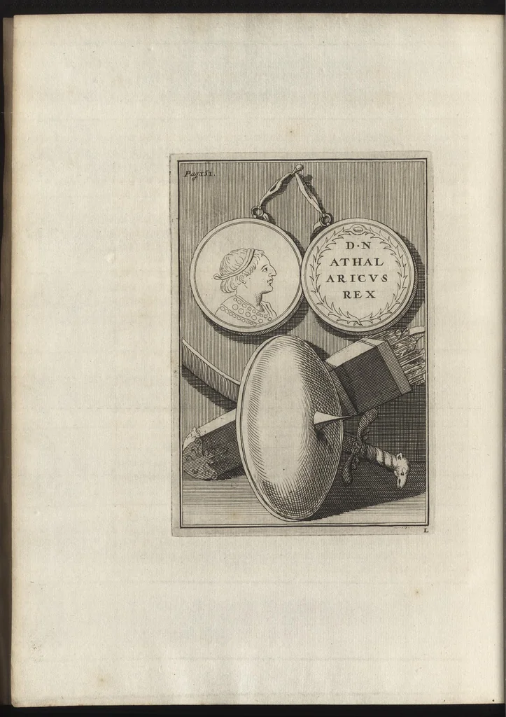 An illustration from Constantii Landi, Complani comitis, Selectiorvm nvmismatvm praecipve Romanorvm expositiones : elegantibus nummorum ectypis, & indicibus necessariis instructae, 1695, leaf 253