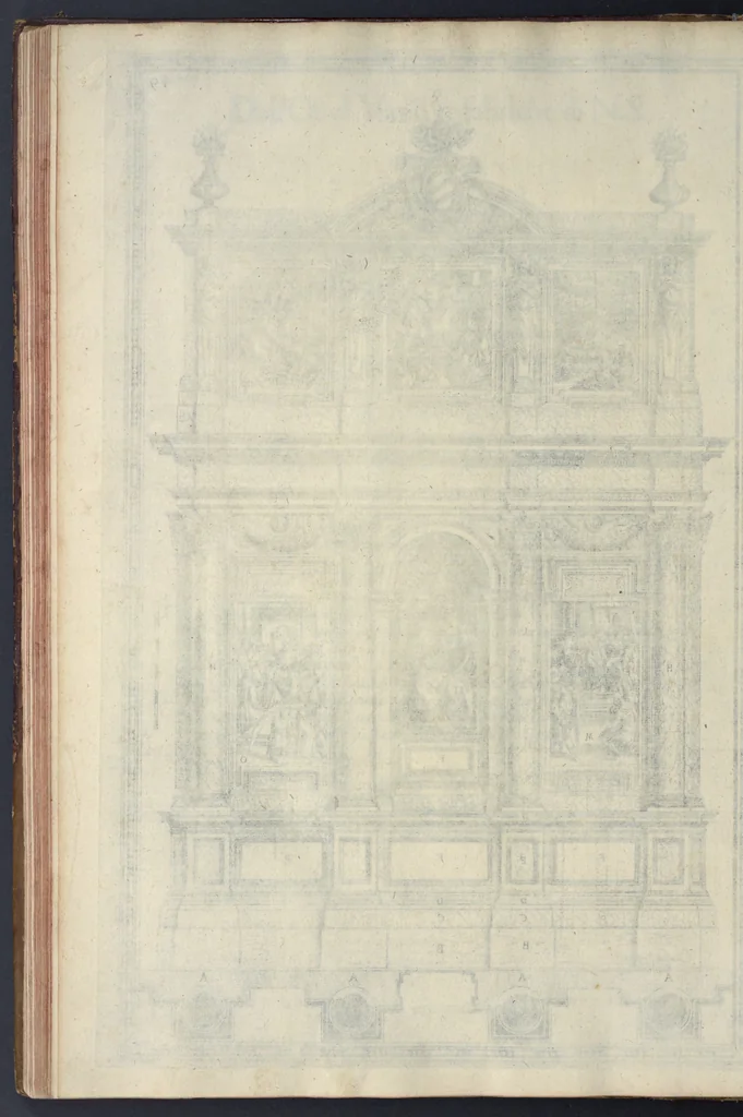 An illustration from Della trasportatione dell'obelisco vaticano et delle fabriche di nostro signore papa Sisto V, fatte dal cavallier Domenico Fontana, architetto di Sva Santita, libro primo, 1590, leaf 107