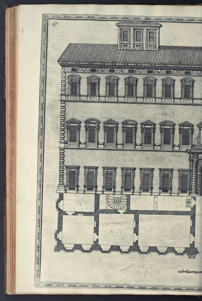 An illustration from Della trasportatione dell'obelisco vaticano et delle fabriche di nostro signore papa Sisto V, fatte dal cavallier Domenico Fontana, architetto di Sva Santita, libro primo, 1590, leaf 139
