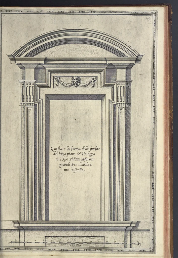 An illustration from Della trasportatione dell'obelisco vaticano et delle fabriche di nostro signore papa Sisto V, fatte dal cavallier Domenico Fontana, architetto di Sva Santita, libro primo, 1590, leaf 150