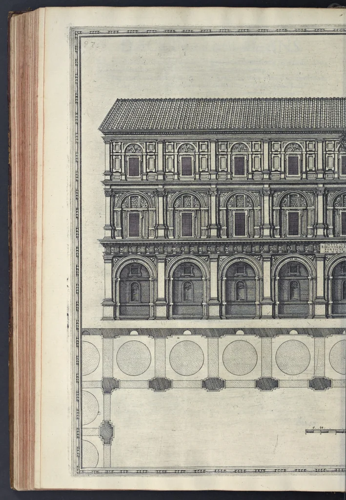 An illustration from Della trasportatione dell'obelisco vaticano et delle fabriche di nostro signore papa Sisto V, fatte dal cavallier Domenico Fontana, architetto di Sva Santita, libro primo, 1590, leaf 211
