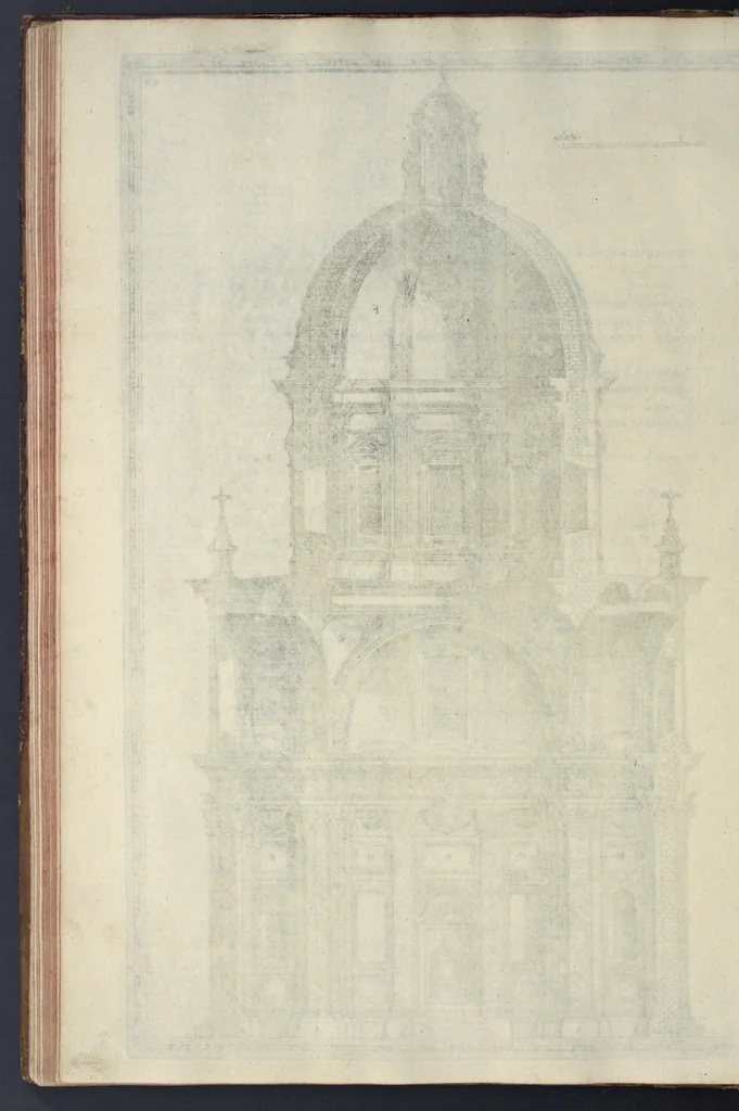 An illustration from Della trasportatione dell'obelisco vaticano et delle fabriche di nostro signore papa Sisto V, fatte dal cavallier Domenico Fontana, architetto di Sva Santita, libro primo, 1590, leaf 97