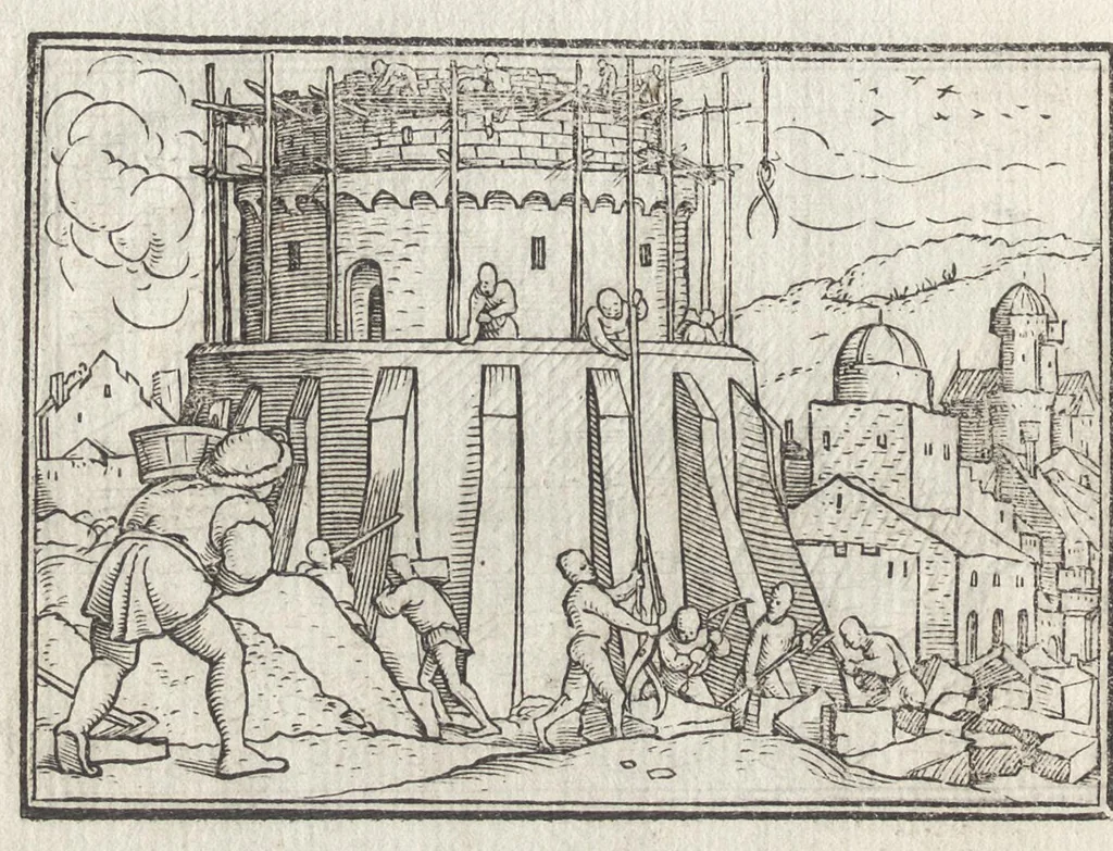 An illustration from Icones historiarvm Veteris Testamenti : ad viuum expressae, extremàque diligentia emendatiores factae : Gallicis in expositione homoeoteleutis, ac versuum ordinibus (qui priùs turbati, ac impares) suo numero restitutis, 1547, leaf 15