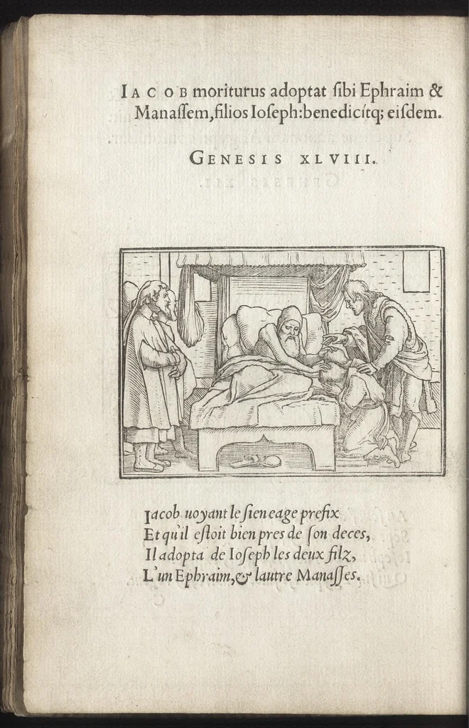 An illustration from Icones historiarvm Veteris Testamenti : ad viuum expressae, extremàque diligentia emendatiores factae : Gallicis in expositione homoeoteleutis, ac versuum ordinibus (qui priùs turbati, ac impares) suo numero restitutis, 1547, leaf 21