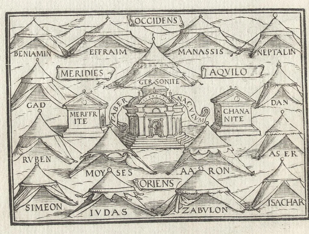 An illustration from Icones historiarvm Veteris Testamenti : ad viuum expressae, extremàque diligentia emendatiores factae : Gallicis in expositione homoeoteleutis, ac versuum ordinibus (qui priùs turbati, ac impares) suo numero restitutis, 1547, leaf 35