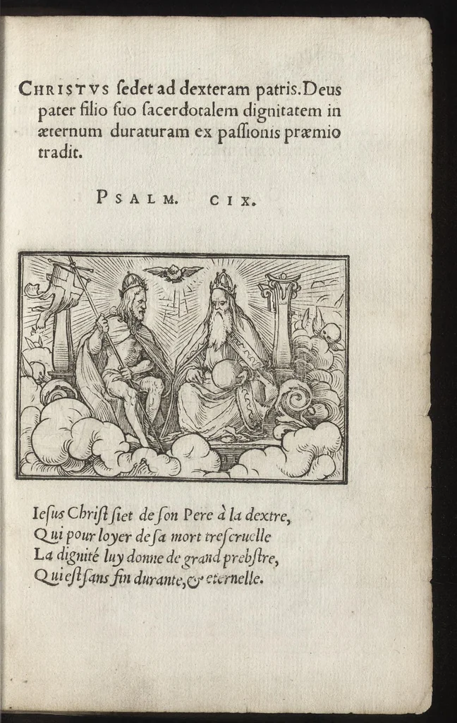 An illustration from Icones historiarvm Veteris Testamenti : ad viuum expressae, extremàque diligentia emendatiores factae : Gallicis in expositione homoeoteleutis, ac versuum ordinibus (qui priùs turbati, ac impares) suo numero restitutis, 1547, leaf 82