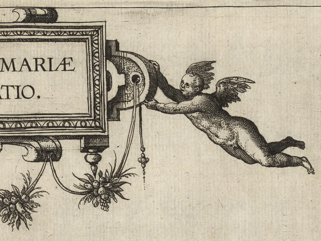 An illustration from Caroli ScribanI e Societate Iesu Origines Antuerpiensium, 1610, leaf 90