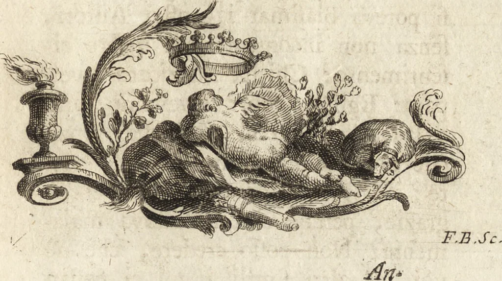An illustration from Quattro discorsi di Anton Chi-Chiama, bidello dell'Accademia Veneziana, di pittura, scultura, e Architettura : che possono servire di risposto a quanto scrisse, scrive, e scriverà in biasimo della scuola, e de' maestri Veneziani, il cav. Giosue' Reynolds, presidente della R. Accademia di Londra ec. : aggiuntevi sul fine d'ogni discorso alcune critiche annotazioni, 1783, leaf 148