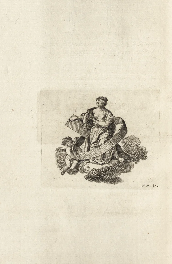 An illustration from Quattro discorsi di Anton Chi-Chiama, bidello dell'Accademia Veneziana, di pittura, scultura, e Architettura : che possono servire di risposto a quanto scrisse, scrive, e scriverà in biasimo della scuola, e de' maestri Veneziani, il cav. Giosue' Reynolds, presidente della R. Accademia di Londra ec. : aggiuntevi sul fine d'ogni discorso alcune critiche annotazioni, 1783, leaf 55