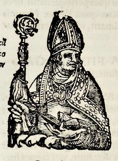 An illustration from Catalogvs annorvm et principvm siue monarcharvm mvndi geminvs : plerisqve in locis obscvrioribus illustratus & in caelebrioribus locupletatus atq[ue] à mendis, recognitione diligenti repurgatus : cum accessione multorum aliorum quae in priori aeditione non continebantur, quemadmodum suis locis toto libro uidere licebit, ab homine condito, usq[ue] in praesentem, à nato Christo, millesimum quingentesimum & quinquagesimum annum deductus & continuatus, 1550, leaf 115