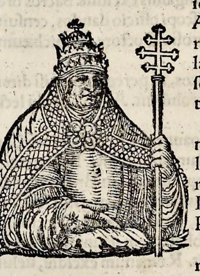 An illustration from Catalogvs annorvm et principvm siue monarcharvm mvndi geminvs : plerisqve in locis obscvrioribus illustratus & in caelebrioribus locupletatus atq[ue] à mendis, recognitione diligenti repurgatus : cum accessione multorum aliorum quae in priori aeditione non continebantur, quemadmodum suis locis toto libro uidere licebit, ab homine condito, usq[ue] in praesentem, à nato Christo, millesimum quingentesimum & quinquagesimum annum deductus & continuatus, 1550, leaf 132