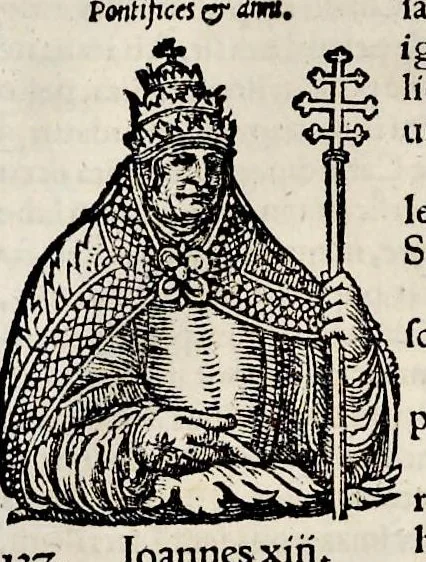 An illustration from Catalogvs annorvm et principvm siue monarcharvm mvndi geminvs : plerisqve in locis obscvrioribus illustratus & in caelebrioribus locupletatus atq[ue] à mendis, recognitione diligenti repurgatus : cum accessione multorum aliorum quae in priori aeditione non continebantur, quemadmodum suis locis toto libro uidere licebit, ab homine condito, usq[ue] in praesentem, à nato Christo, millesimum quingentesimum & quinquagesimum annum deductus & continuatus, 1550, leaf 158