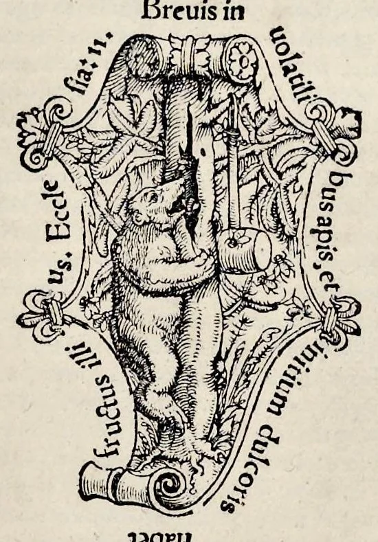 An illustration from Catalogvs annorvm et principvm siue monarcharvm mvndi geminvs : plerisqve in locis obscvrioribus illustratus & in caelebrioribus locupletatus atq[ue] à mendis, recognitione diligenti repurgatus : cum accessione multorum aliorum quae in priori aeditione non continebantur, quemadmodum suis locis toto libro uidere licebit, ab homine condito, usq[ue] in praesentem, à nato Christo, millesimum quingentesimum & quinquagesimum annum deductus & continuatus, 1550, leaf 2