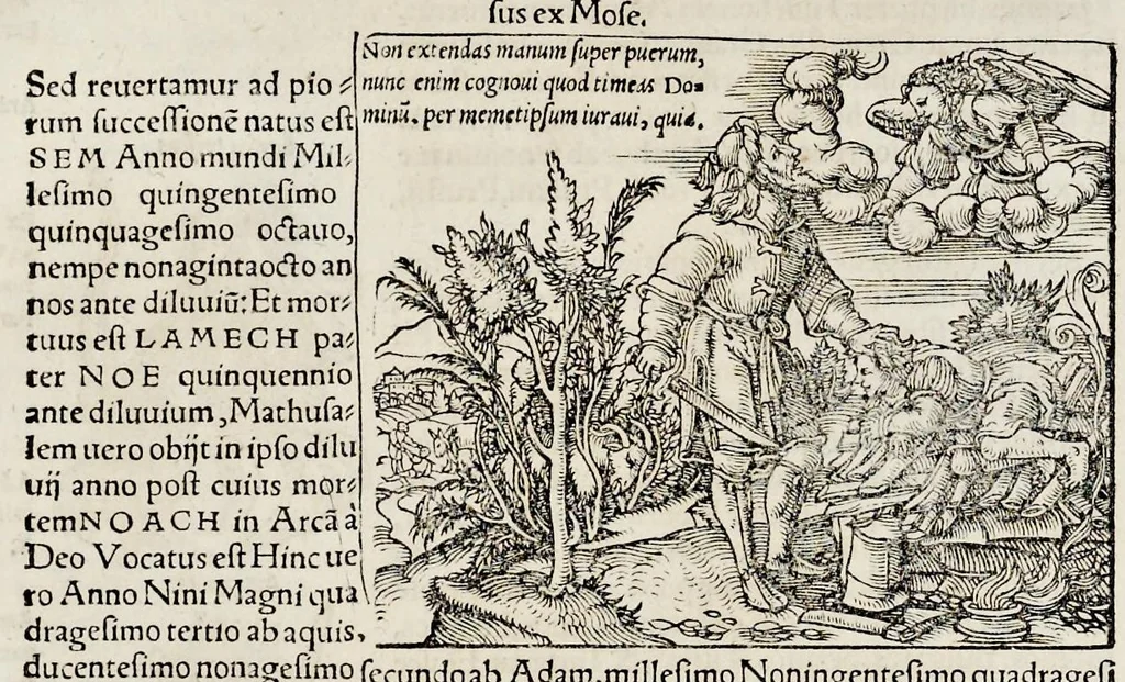 An illustration from Catalogvs annorvm et principvm siue monarcharvm mvndi geminvs : plerisqve in locis obscvrioribus illustratus & in caelebrioribus locupletatus atq[ue] à mendis, recognitione diligenti repurgatus : cum accessione multorum aliorum quae in priori aeditione non continebantur, quemadmodum suis locis toto libro uidere licebit, ab homine condito, usq[ue] in praesentem, à nato Christo, millesimum quingentesimum & quinquagesimum annum deductus & continuatus, 1550, leaf 29
