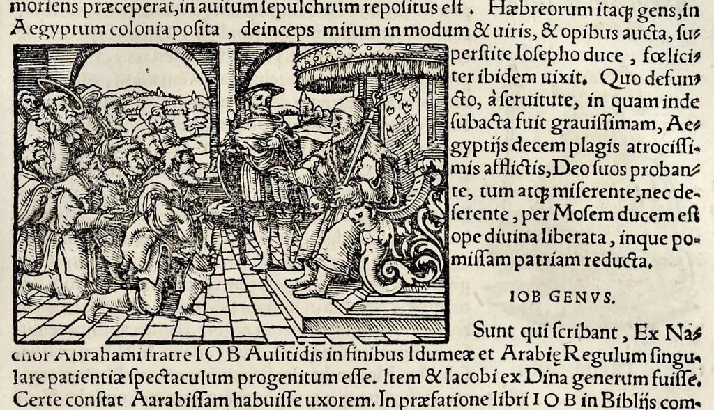 An illustration from Catalogvs annorvm et principvm siue monarcharvm mvndi geminvs : plerisqve in locis obscvrioribus illustratus & in caelebrioribus locupletatus atq[ue] à mendis, recognitione diligenti repurgatus : cum accessione multorum aliorum quae in priori aeditione non continebantur, quemadmodum suis locis toto libro uidere licebit, ab homine condito, usq[ue] in praesentem, à nato Christo, millesimum quingentesimum & quinquagesimum annum deductus & continuatus, 1550, leaf 32