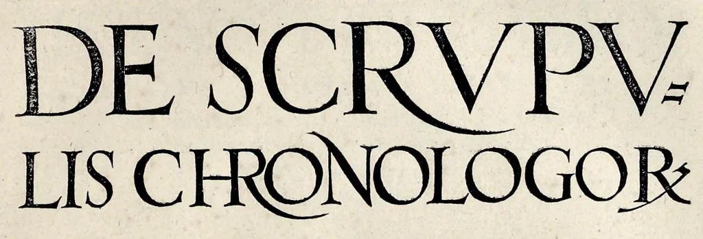 An illustration from Libri qvatvor De scrvpvlis chronologor[vm] : in qvibvs non solvm calculus sacrae scripturae cum serie quatuor monarchiarum, & Olympiadibus Graecorum, atq[ue] annis ab Vrbe Roma condita pulcherrima harmonia conciliatur ..., 1575, leaf 2