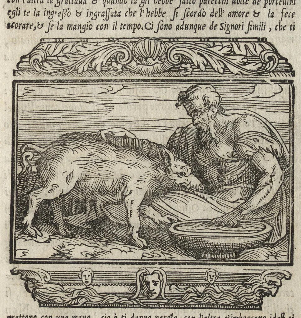 An illustration from La moral' filosophia del Doni, tratta da gli antichi scrittori, 1552, leaf 50