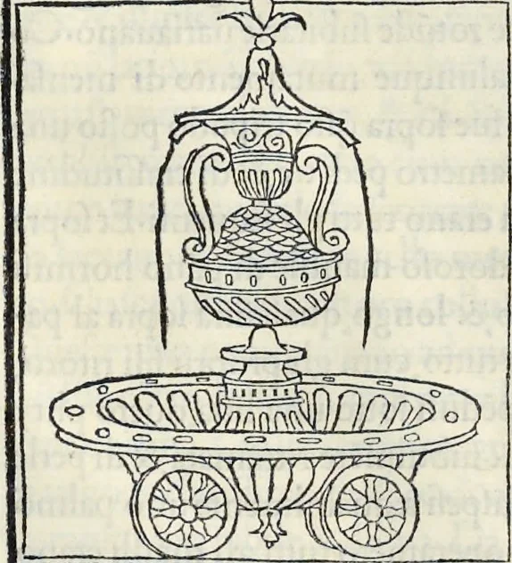 An illustration from La Hypnerotomachia di Poliphilo : cioè pvgna d'amore in sogno, dov'egli mostra, che tvtte le cose hvmane non sono altro che sogno, & doue narra molt'altre cose degne di cognitione, 1545, leaf 107