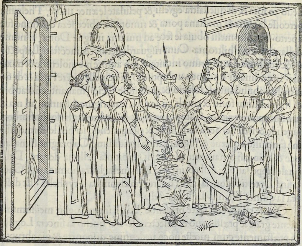 An illustration from La Hypnerotomachia di Poliphilo : cioè pvgna d'amore in sogno, dov'egli mostra, che tvtte le cose hvmane non sono altro che sogno, & doue narra molt'altre cose degne di cognitione, 1545, leaf 140