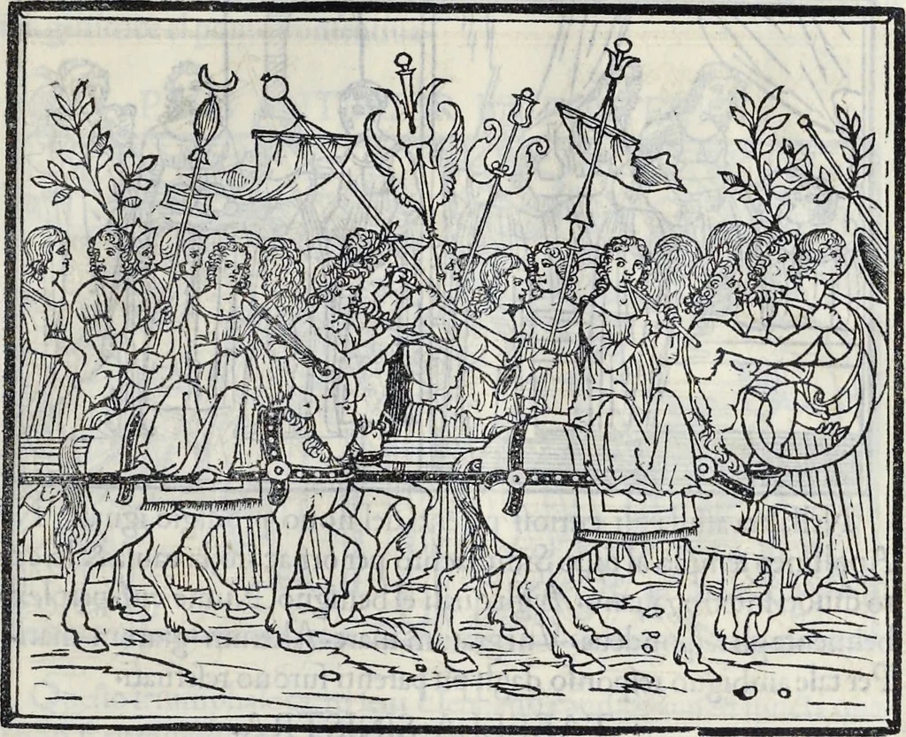An illustration from La Hypnerotomachia di Poliphilo : cioè pvgna d'amore in sogno, dov'egli mostra, che tvtte le cose hvmane non sono altro che sogno, & doue narra molt'altre cose degne di cognitione, 1545, leaf 166