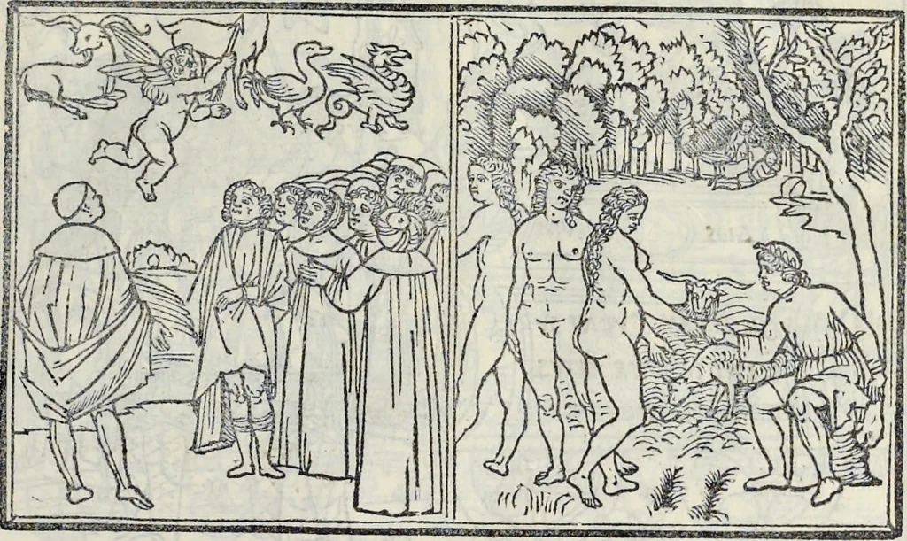 An illustration from La Hypnerotomachia di Poliphilo : cioè pvgna d'amore in sogno, dov'egli mostra, che tvtte le cose hvmane non sono altro che sogno, & doue narra molt'altre cose degne di cognitione, 1545, leaf 168