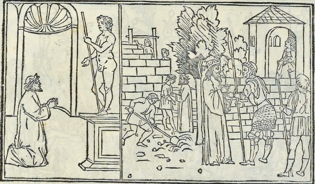 An illustration from La Hypnerotomachia di Poliphilo : cioè pvgna d'amore in sogno, dov'egli mostra, che tvtte le cose hvmane non sono altro che sogno, & doue narra molt'altre cose degne di cognitione, 1545, leaf 171