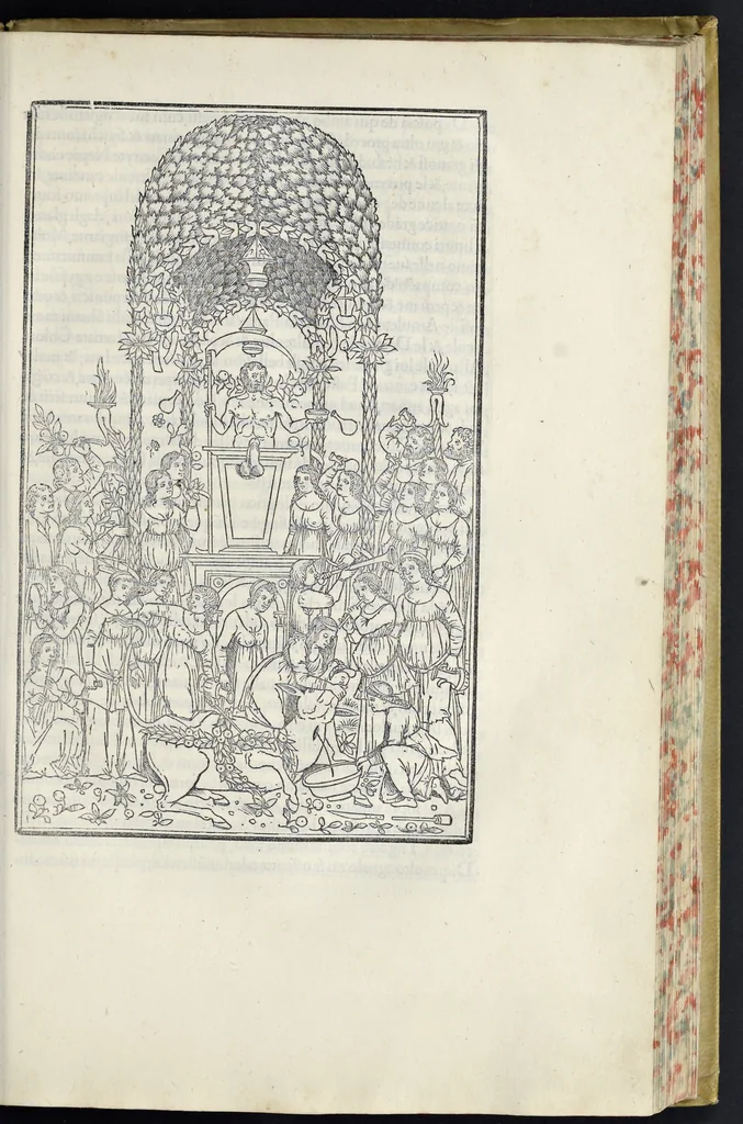 An illustration from La Hypnerotomachia di Poliphilo : cioè pvgna d'amore in sogno, dov'egli mostra, che tvtte le cose hvmane non sono altro che sogno, & doue narra molt'altre cose degne di cognitione, 1545, leaf 198