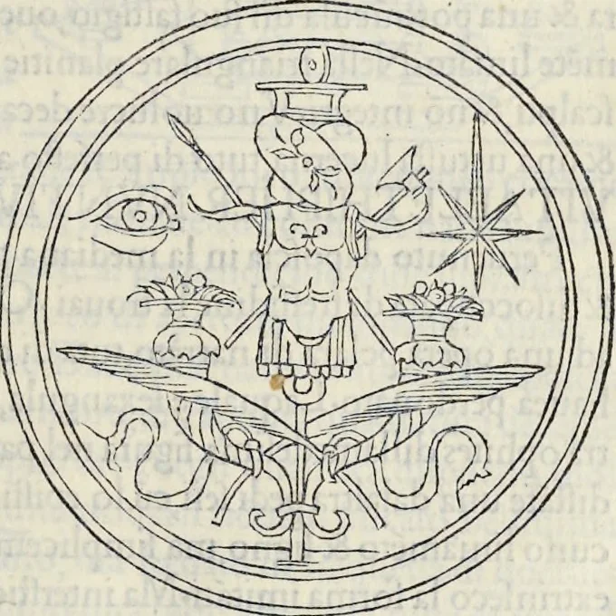 An illustration from La Hypnerotomachia di Poliphilo : cioè pvgna d'amore in sogno, dov'egli mostra, che tvtte le cose hvmane non sono altro che sogno, & doue narra molt'altre cose degne di cognitione, 1545, leaf 248